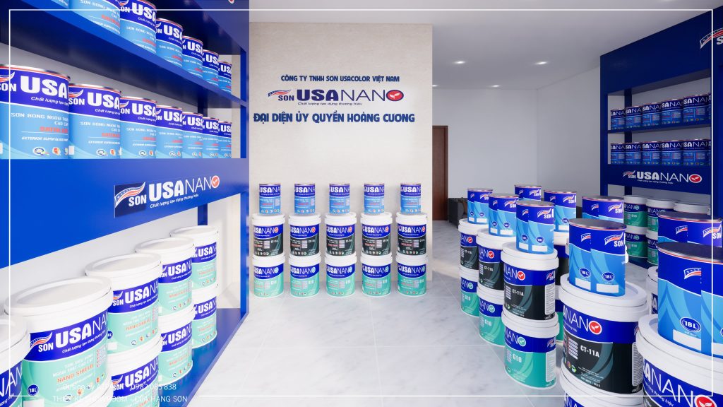 Mẫu showroom sơn USANAN được thực hiện tại AZ Design