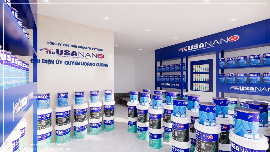 Mẫu showroom sơn USANAN được thực hiện tại AZ Design