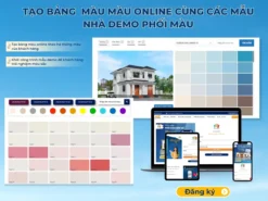 Tạo bảng màu online với mẫu nhà demo phối màu